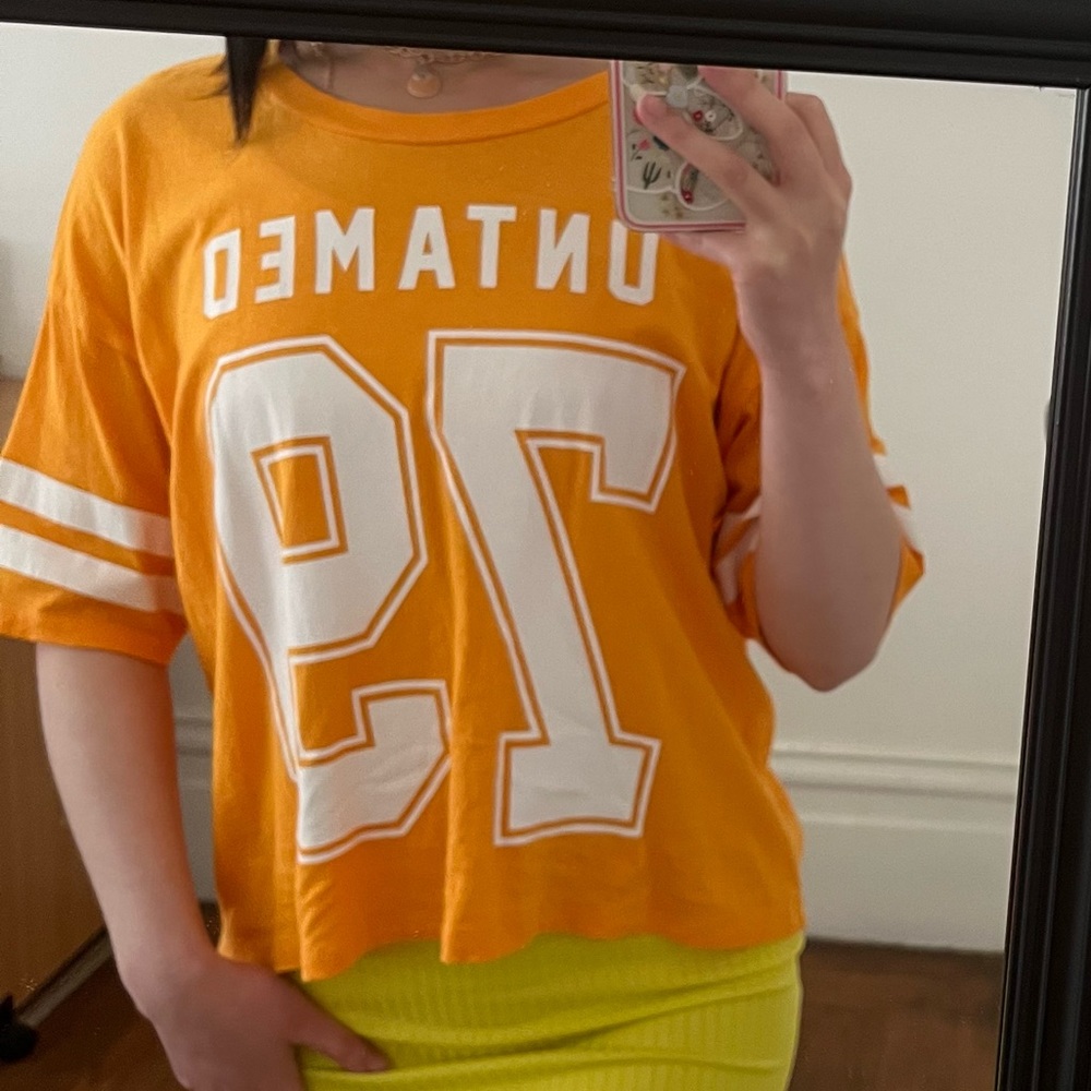 Orange varsity statement Croptop